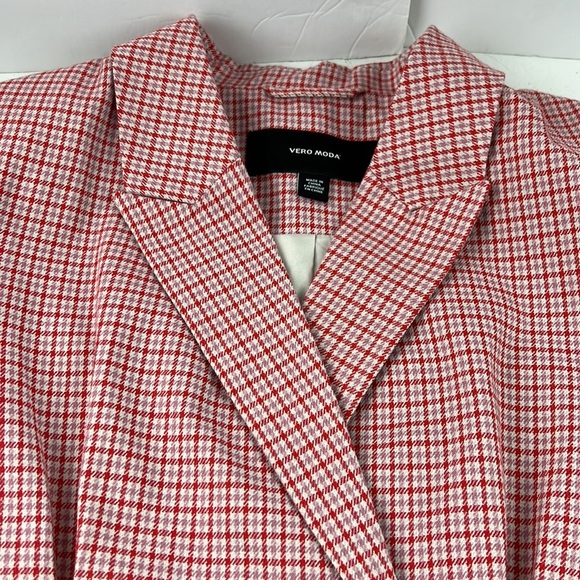 Vero Moda Boxy Red & Pink Check Blazer - Picture 10 of 14